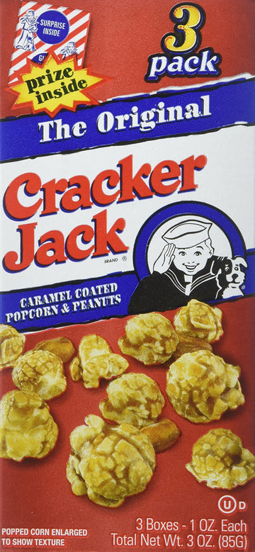 Cracker Jack Original Caramel Coated Popcorn & Peanuts W/ Prize Inside Each Box - 6 Boxes Total