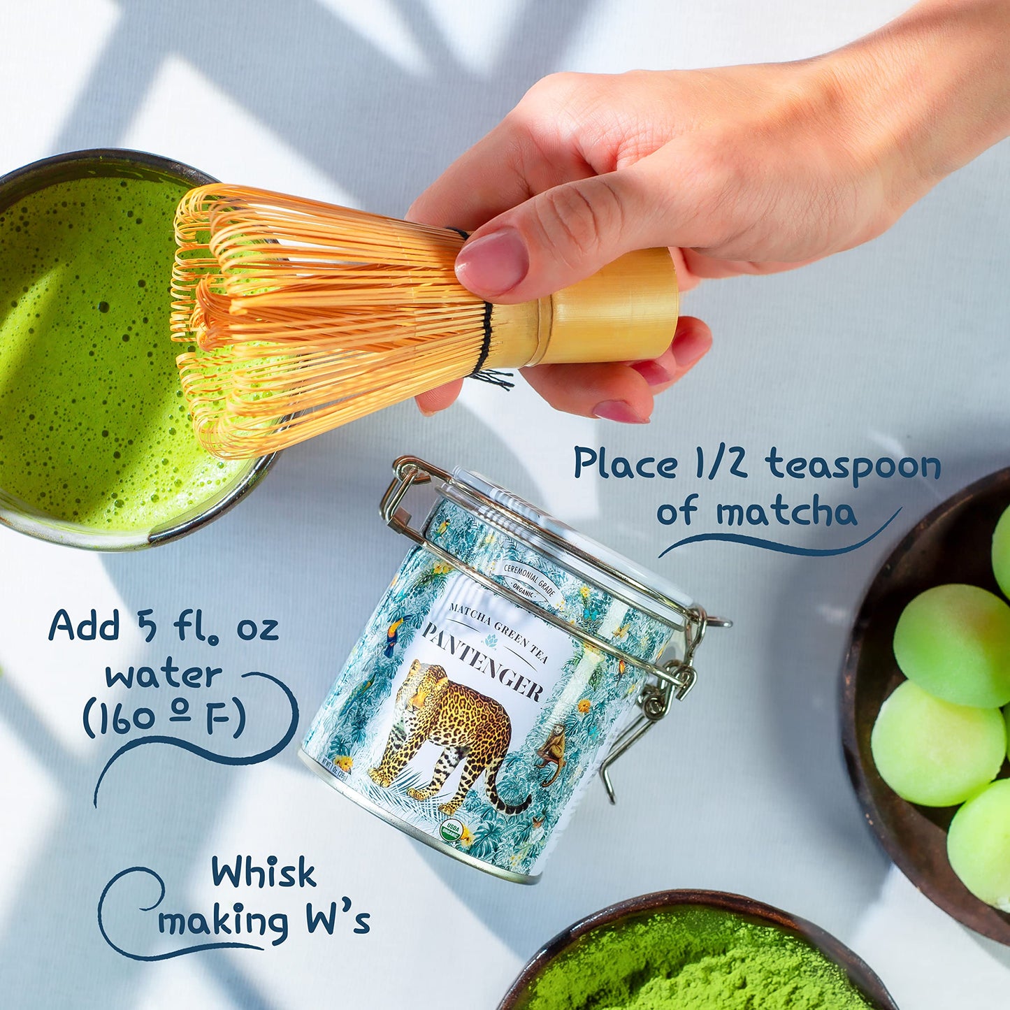 Pantenger Organic Ceremonial Grade Matcha - First Harvest, Hand Picked, 1 Ounce