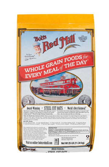 Bob'S Red Mill Steel Cut Oats, 25 Pounds (Pack Of 1) - Non Gmo, Whole Grain, Vegan, Kosher