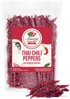 Authentic Red Thai Chili Peppers, 1LB. Bag, Genuine Hot Red Whole Pepper Chilis, Dried Fresh for Cooking Traditional Asian Foods