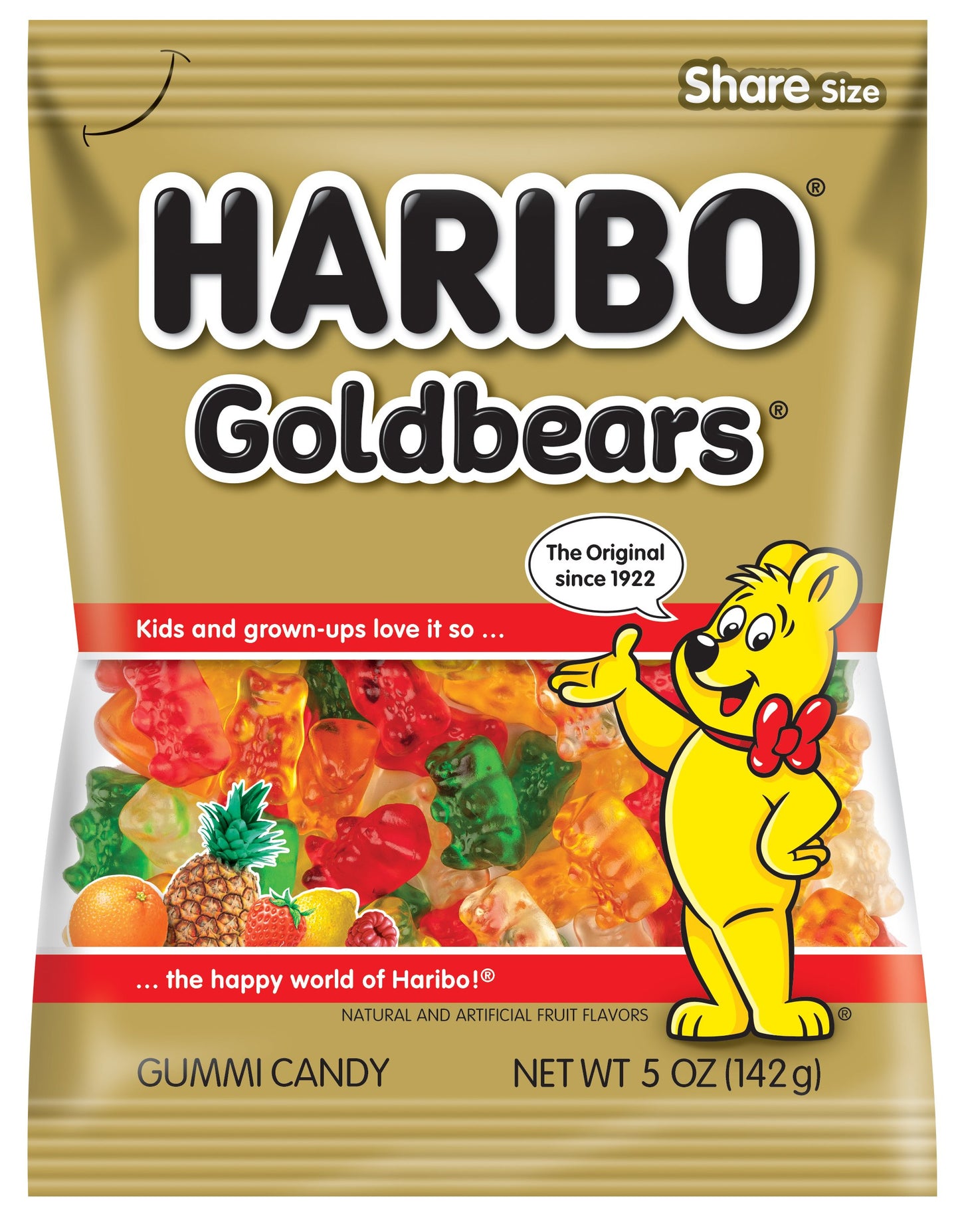 Haribo Goldbears, Gummi Candy, 5 Oz Bags (12 Packs) Assorted Flavors