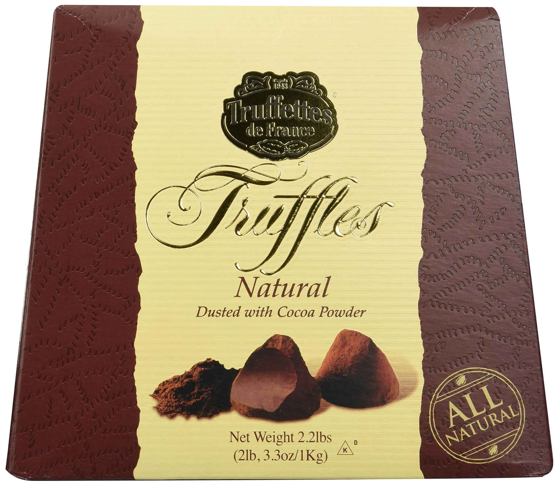 Truffettes de France All Natural Chocolate Truffles in Elegant Gift Box, 2.2 lbs (1 kg)