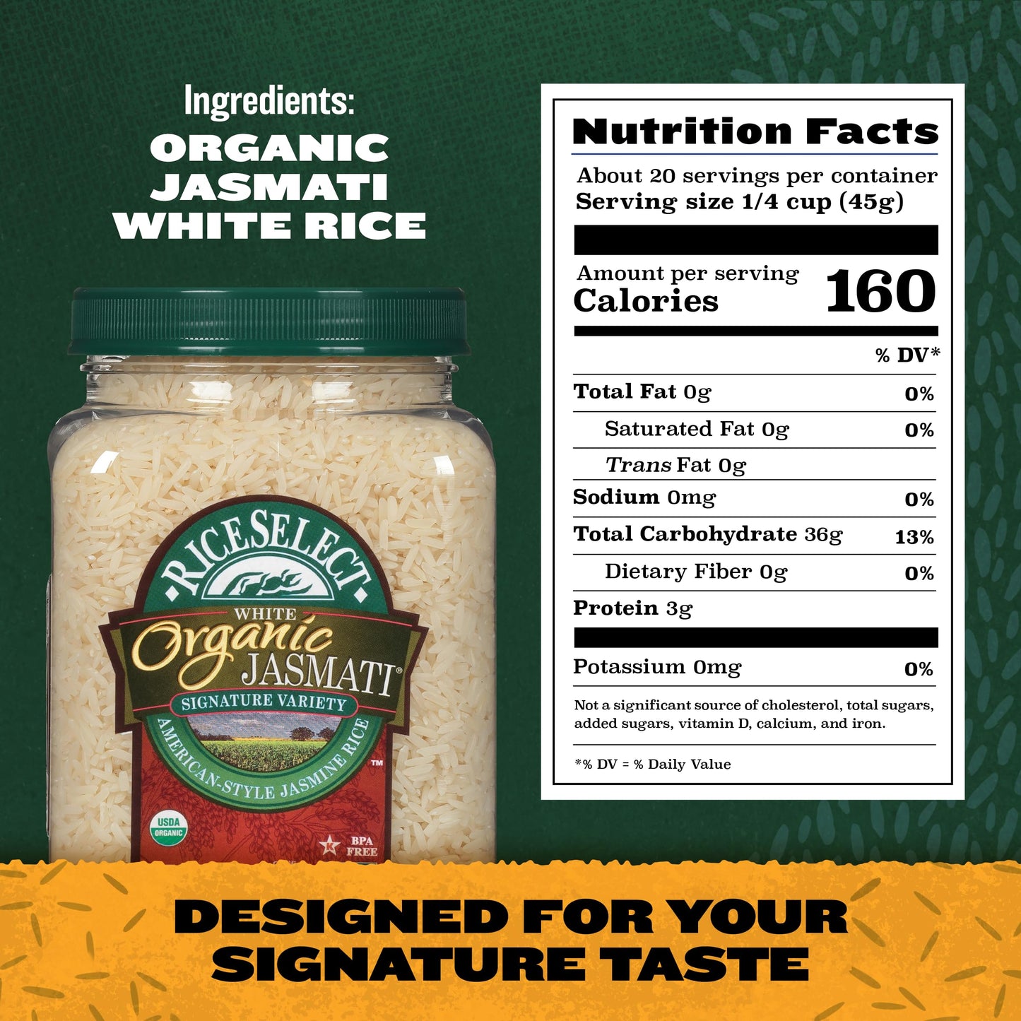 RiceSelect Organic Jasmati White Rice for Asian-Food-Inspired Recipes, Premium Non-GMO Gluten-Free Long-Grain Jasmine Rice, 32-O
