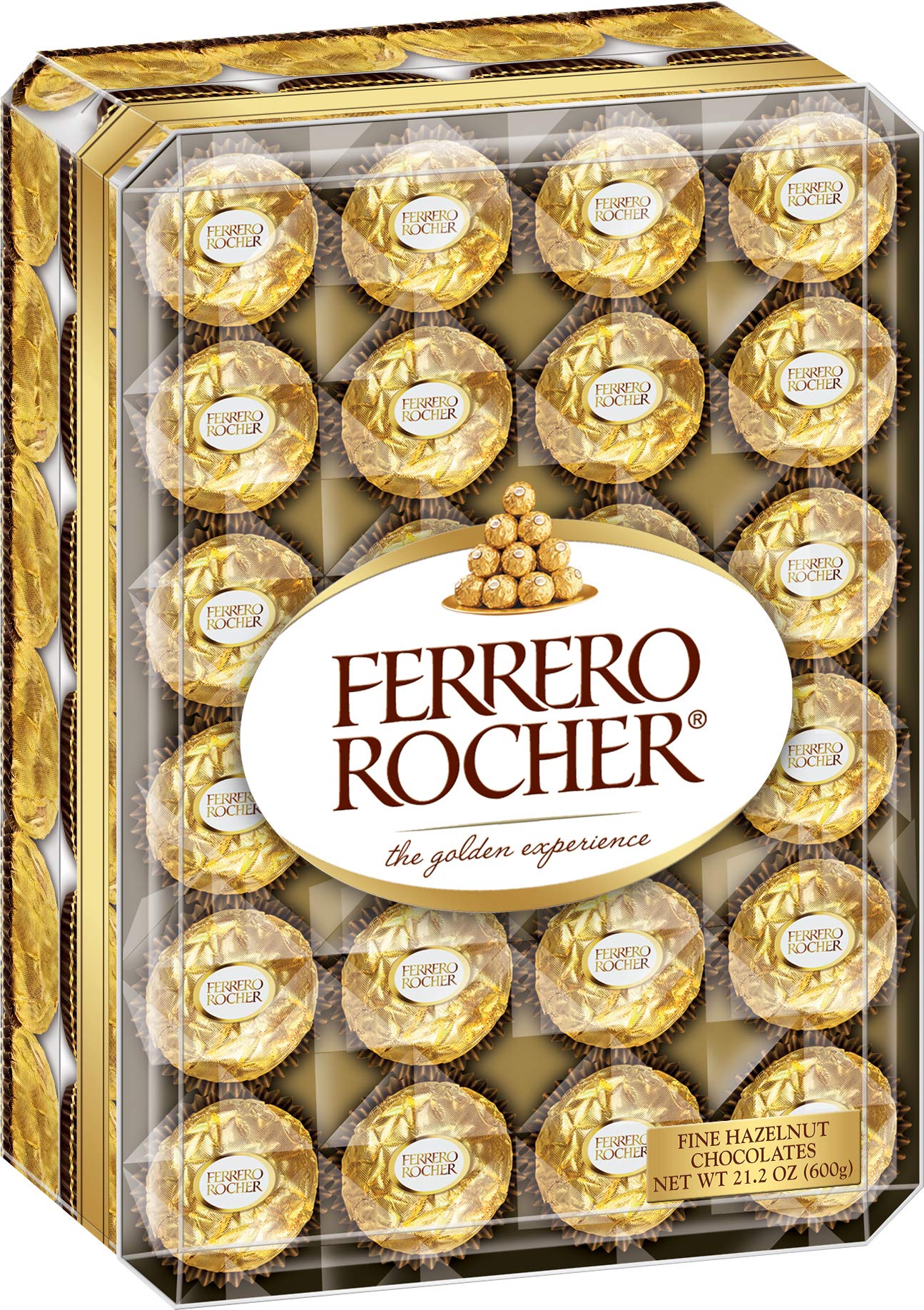 Ferrero Rocher Fine Hazelnut Chocolates, 48 Count Chocolate Gift Box, 21.2 Oz