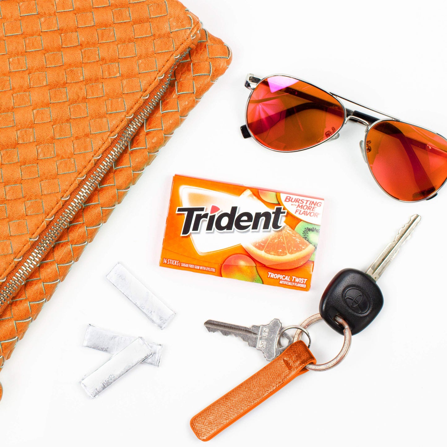 Trident Tropical Twist Sugar Free Gum, 9 Packs Of 14 Pieces (42 Total Pieces)