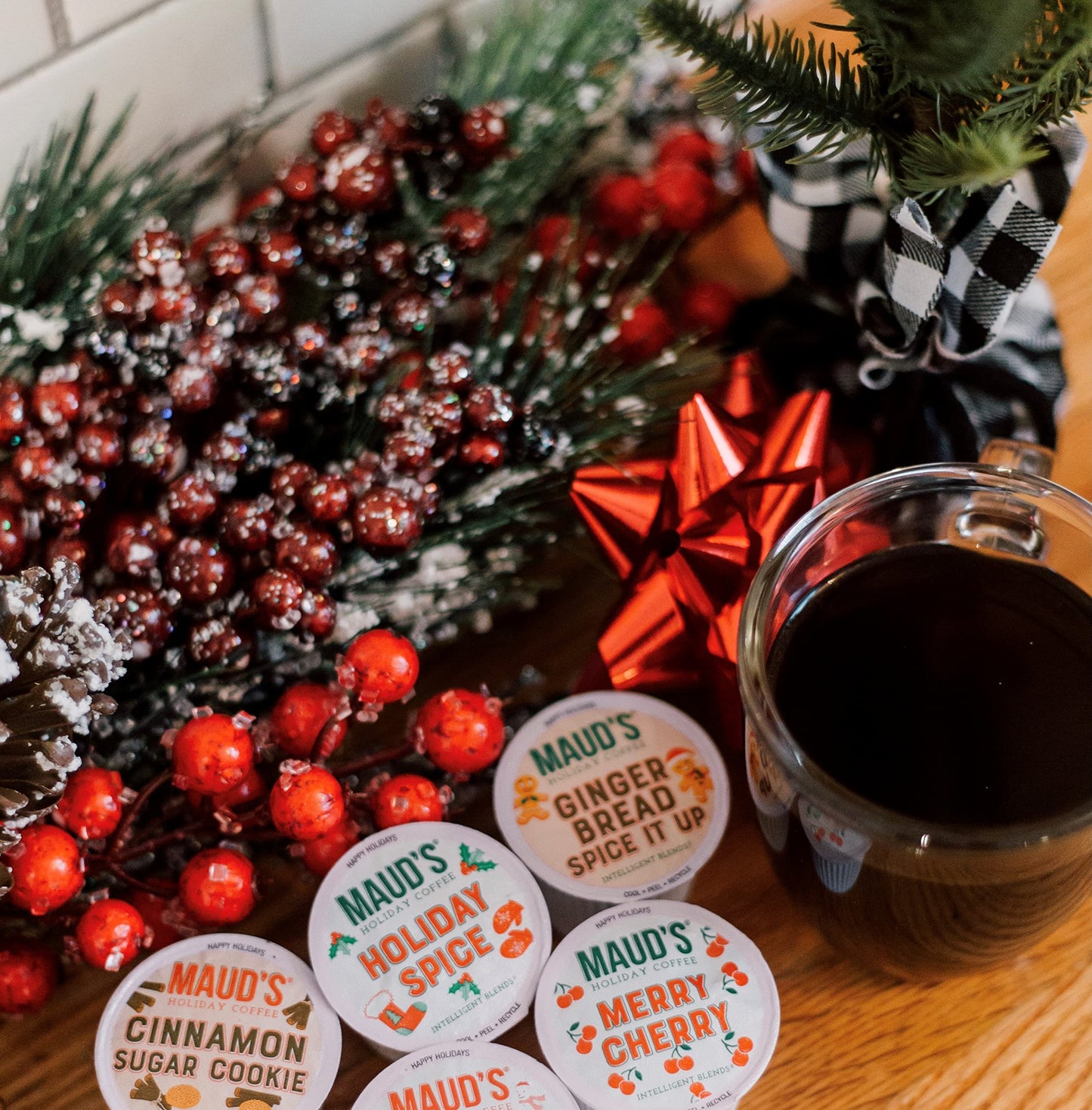 Mauds Holiday Flavored Coffee Pods Variety Pack  42 ct | 6 Assorted Blends | 100% Arabica Flavored Coffee | Solar Energy Produced Recyclable Single Serve Pods Compatible with Keurig K-Cup malt-inspired