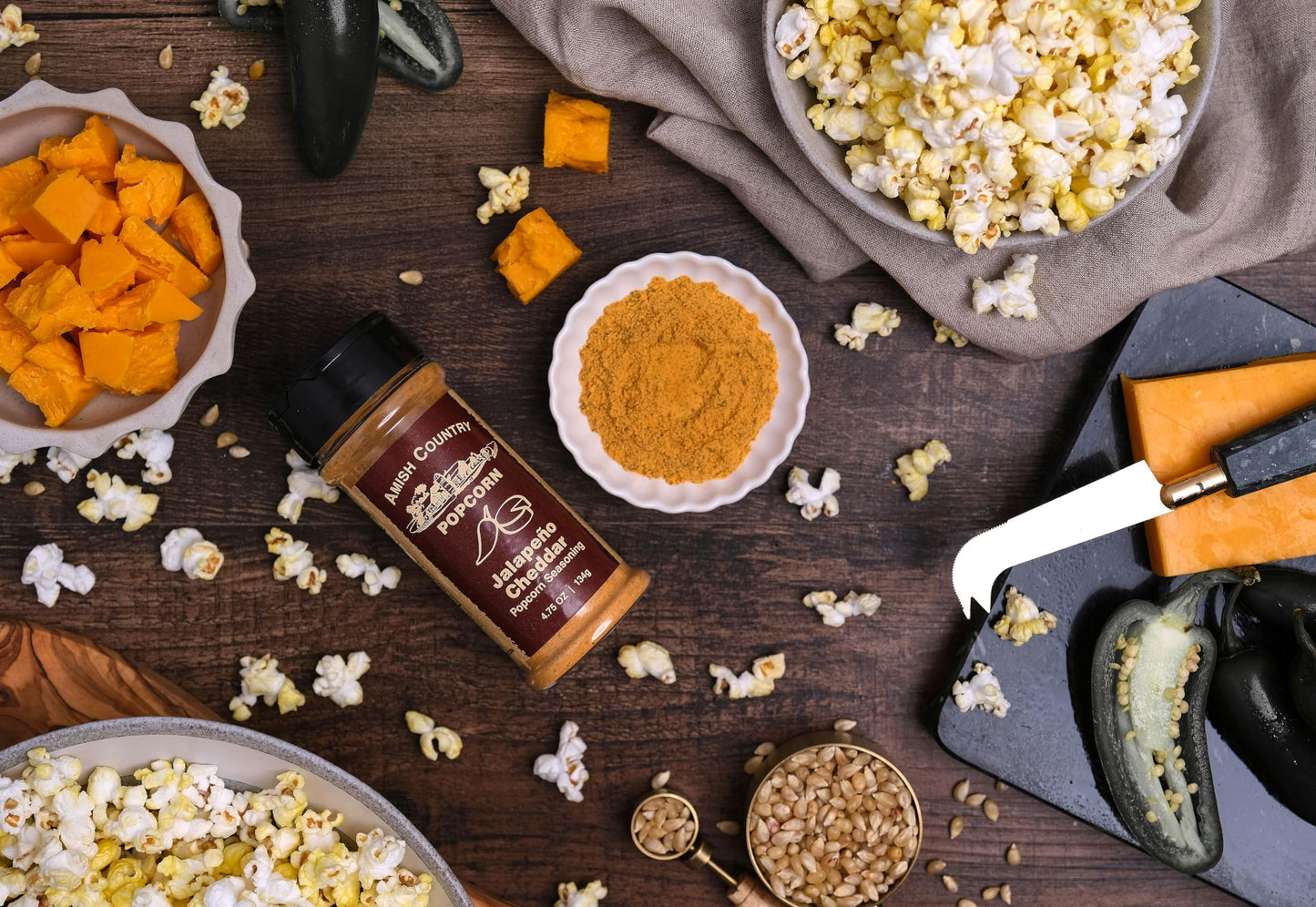 Amish Country Popcorn | Jalapeno Cheddar Seasoning - 4.75 oz | Old Fashioned, Non-GMO and Gluten Free