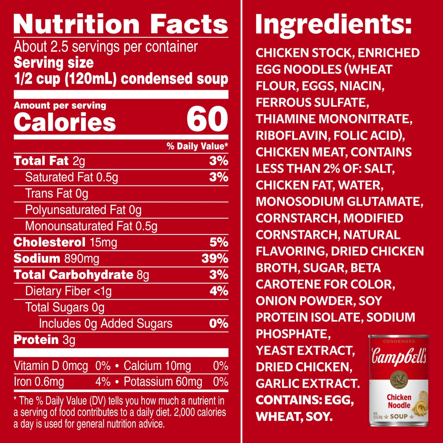 Campbell's, Condensed Chicken Noodle Soup, 10.75oz Can (Pack of 6)