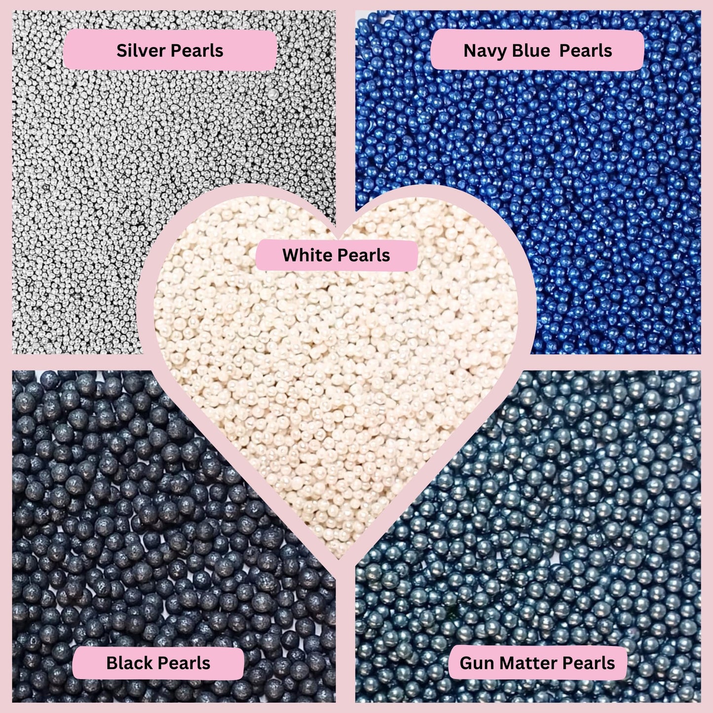 Confect Pearl Sprinkles | Pack Of 5 Edible Disco Ball Sprinkles For Cakes & Cupcakes Decoration | Mix Sliver, White, Black, Grey & Navy Blue Dragees - Starry Night | Vegan, Gluten-Free, Nut-Free, Soy-Free, Dairy-Free, Palm Oil-Free - 5 Oz