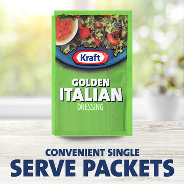 Kraft Golden Italian Salad Dressing, 1.5 oz Single Serve Packets, 60 Count - Perfect for Salads and Dips