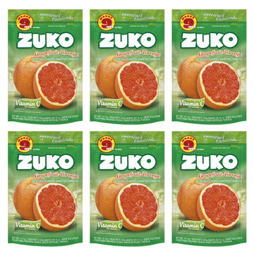 Zuko Grapefruit Instant Powder Drink | Family Pack | No Sugar Needed | Vitamin C | 14.1 Ounce (Pack Of 6)