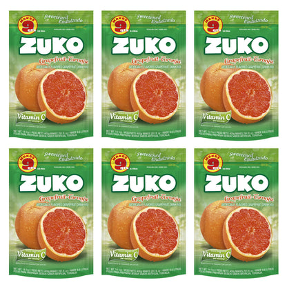 Zuko Grapefruit Instant Powder Drink | Family Pack | No Sugar Needed | Vitamin C | 14.1 Ounce (Pack of 6)