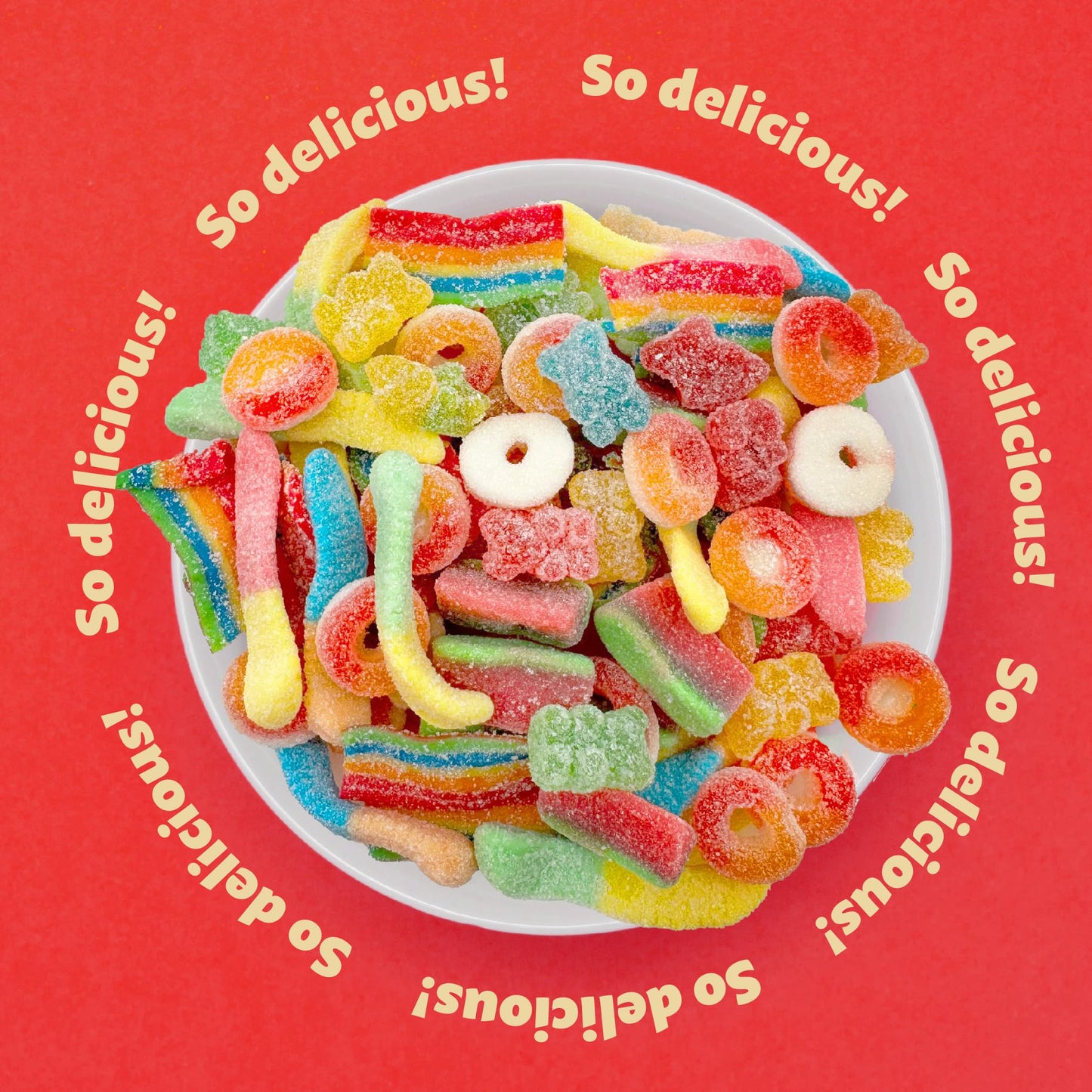 Sour Gummy Candy Mix | 2-Pound Pack | Belts, Peach Rings, Watermelon Wedges, Worms, Bears - Party Favors