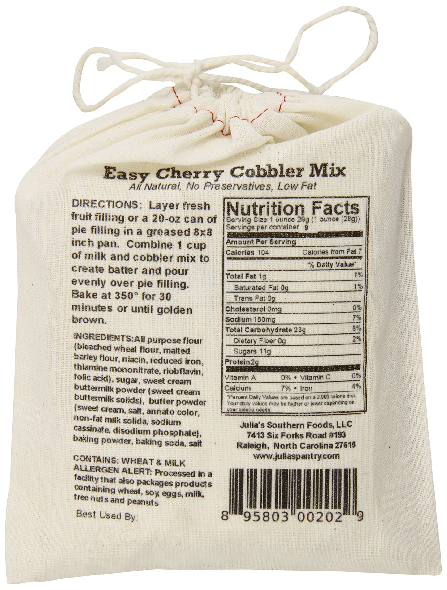 Julias Southern Magnolia Sm104 Gluten Free Cherry Cobbler Mix 9Oz- Pack Of 4