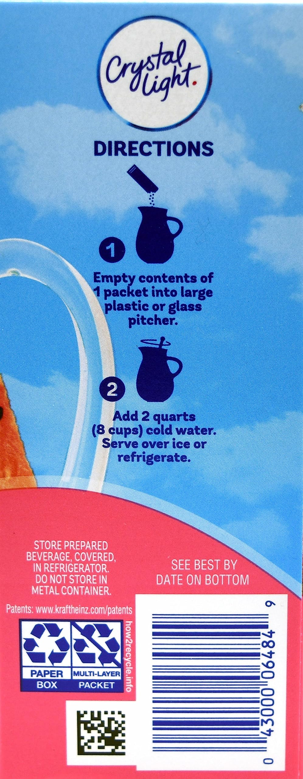 Crystal Light Drink Mix, Strawberry Watermelon, 12-Quart Canister, Pack of 4, 1.96 Ounce Each