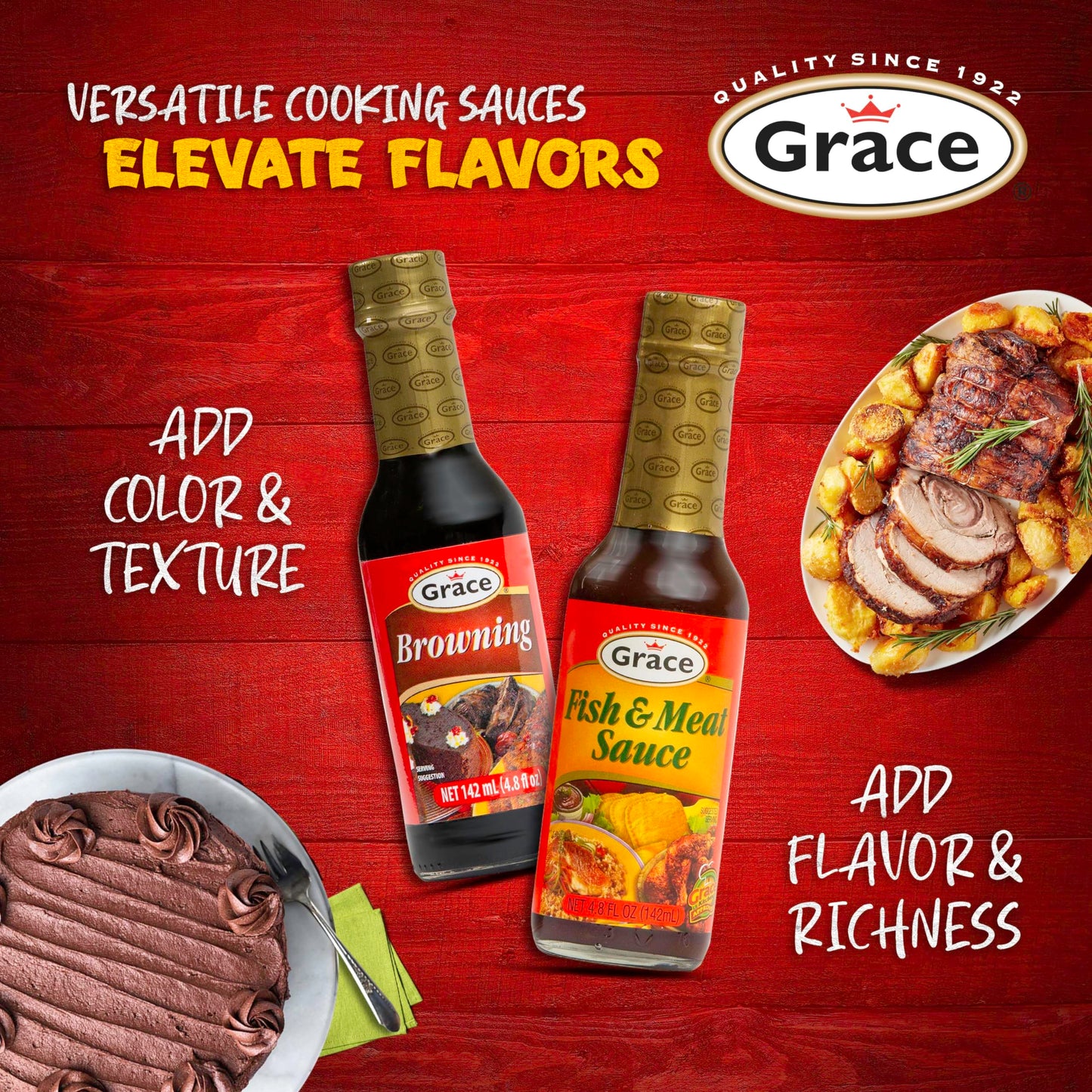 Grace Browning Sauce Jamaican 4.8oz - 2 Pack Browning Sauce for Grilling & Baking Jamaican Food - Jamaican Seasoning Sauce for B