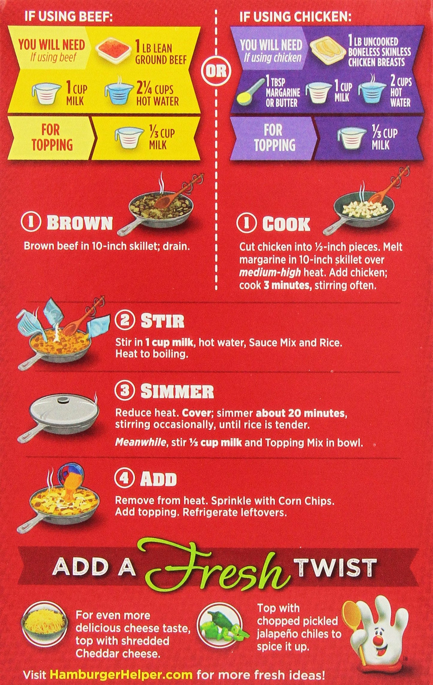 Betty Crocker, Hamburger Helper, Crunchy Taco, 7.5Oz Box (Pack Of 6)