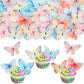 Gyufise 56Pcs Butterfly Edible Cupcake Toppers - Edible Cake Decorations for Butterfly Theme Baby Shower & Kids Birthday Party