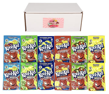 SECRET CANDY SHOP Kool-Aid Drink Mix Packets Variety Pack of 6 Flavors (2 of each flavor, Total of 12) (Variety Pack 1)