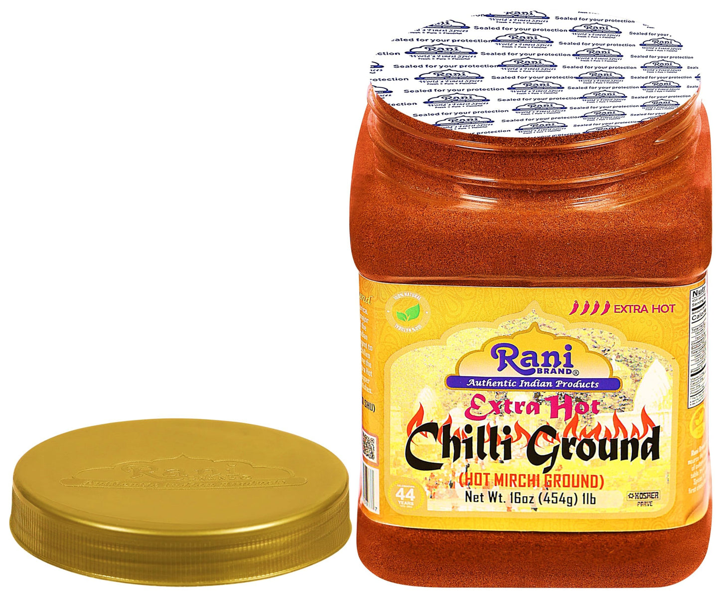 Rani Extra Hot Chilli Powder Indian Spice 16Oz (1Lb) 454G Pet Jar, Pack Of 6 ~ All Natural | No Color Added | Gluten Friendly |