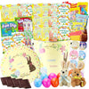 Easter Snack Yellow Tin (60 Count) Filled with Candy, Peelable Gummies,Bunny and More, Great Package for Family, Friends, Boys a