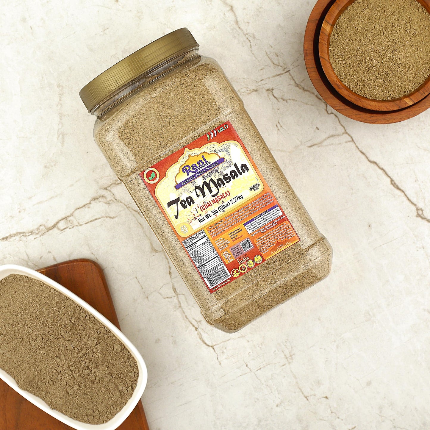 Rani Tea (Chai) Masala Indian Spice Blend 80Oz (5Lbs) 2.27Kg Bulk Pet Jar ~ All Natural | Vegan | Gluten Friendly | Salt & Sugar
