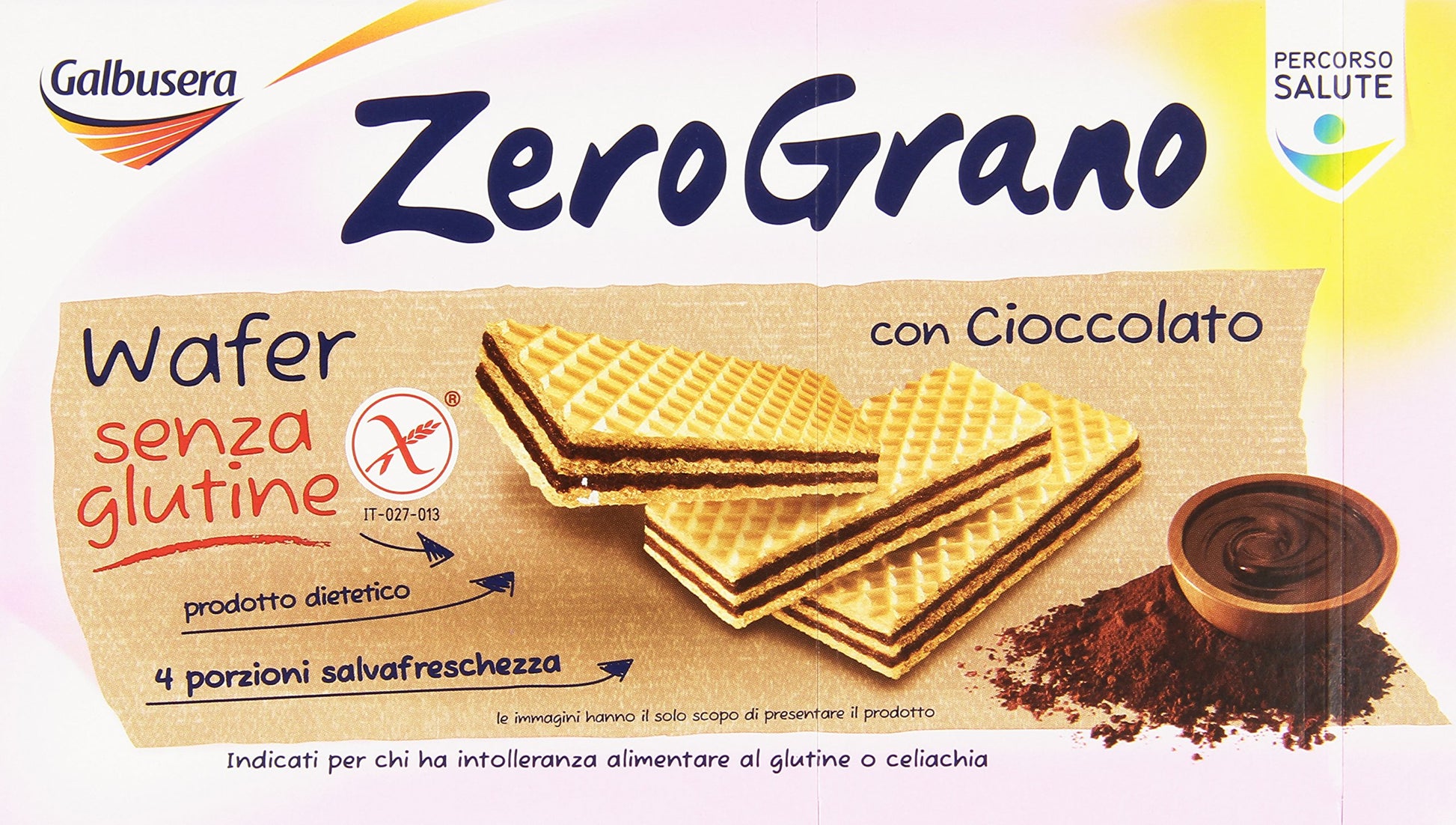 Galbusera ZeroGrano Wafer With Chocolate Gluten Free 180g