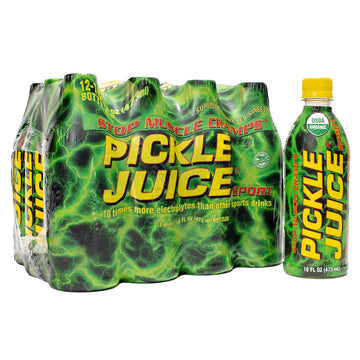 Pickle Juice Sports Drink - Electrolyte Relief for Cramps - Organic - 16 oz, 12 Pack