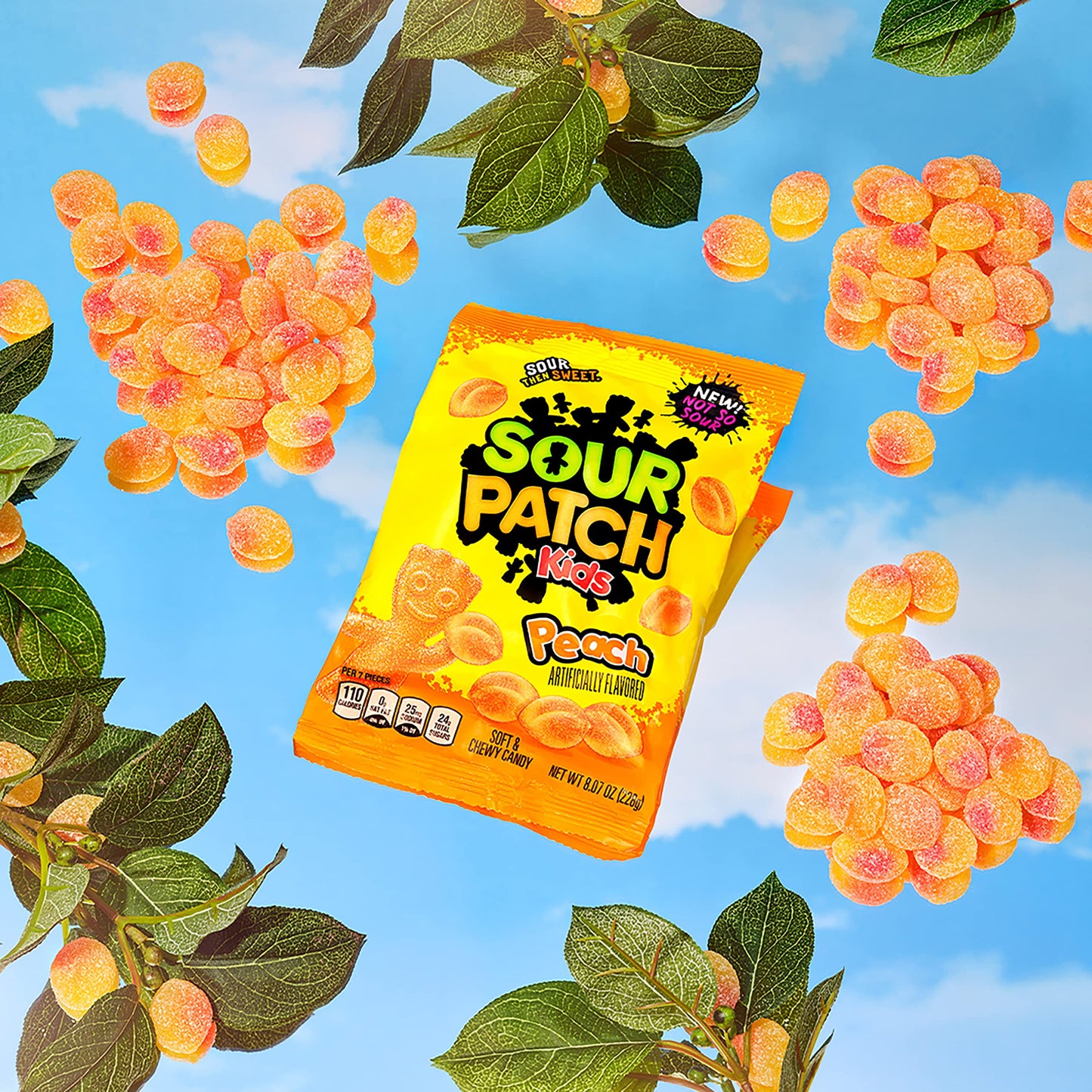Sour Patch Kids Peach Soft & Chewy Candy, Bulk Candy, 12-8.07 Oz Bags