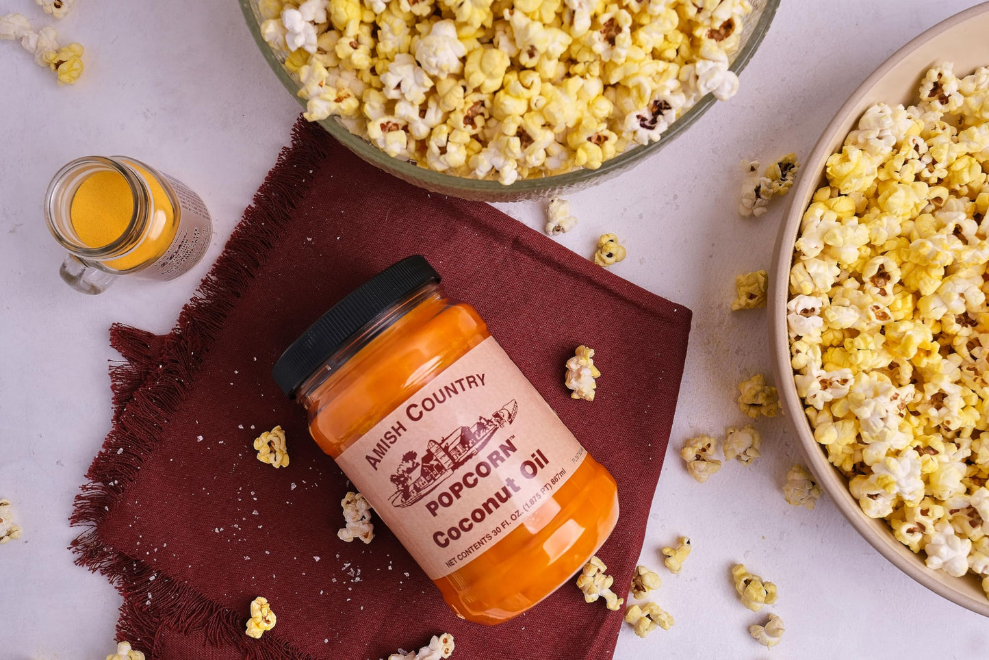 Amish Country Popcorn | Coconut Oil - 2 Bottles - 30 oz Each | Vegan, Tree Nut and Peanut Free | Old Fashioned, Non-GMO and Glut