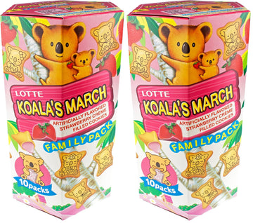 Lotte Koala s March Cookie with Strawberry Cream, 6.89 oz (Pack of 2)