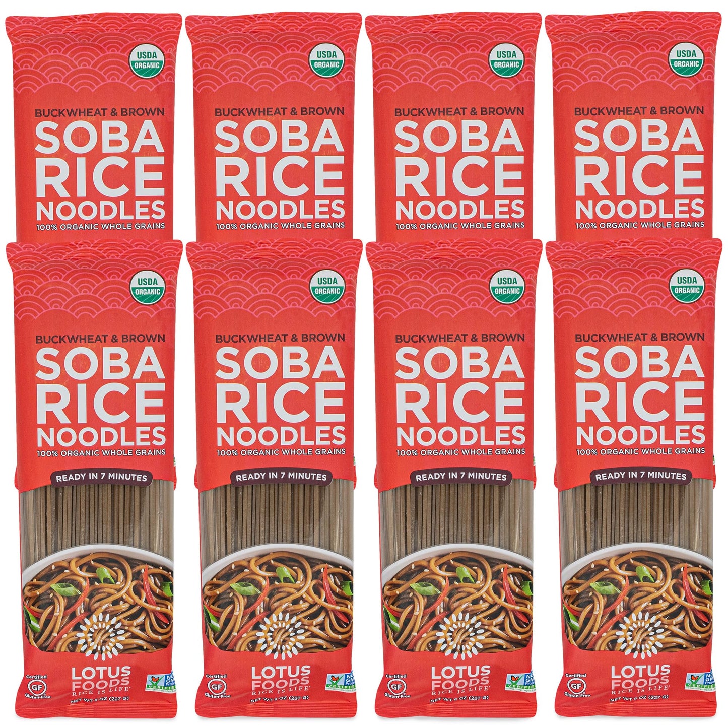 Lotus Foods Organic Soba Rice Noodles - Organic Rice Noodles, Asian Noodles, Rice Noodles Gluten Free, Brown Rice & Buckwheat Fl