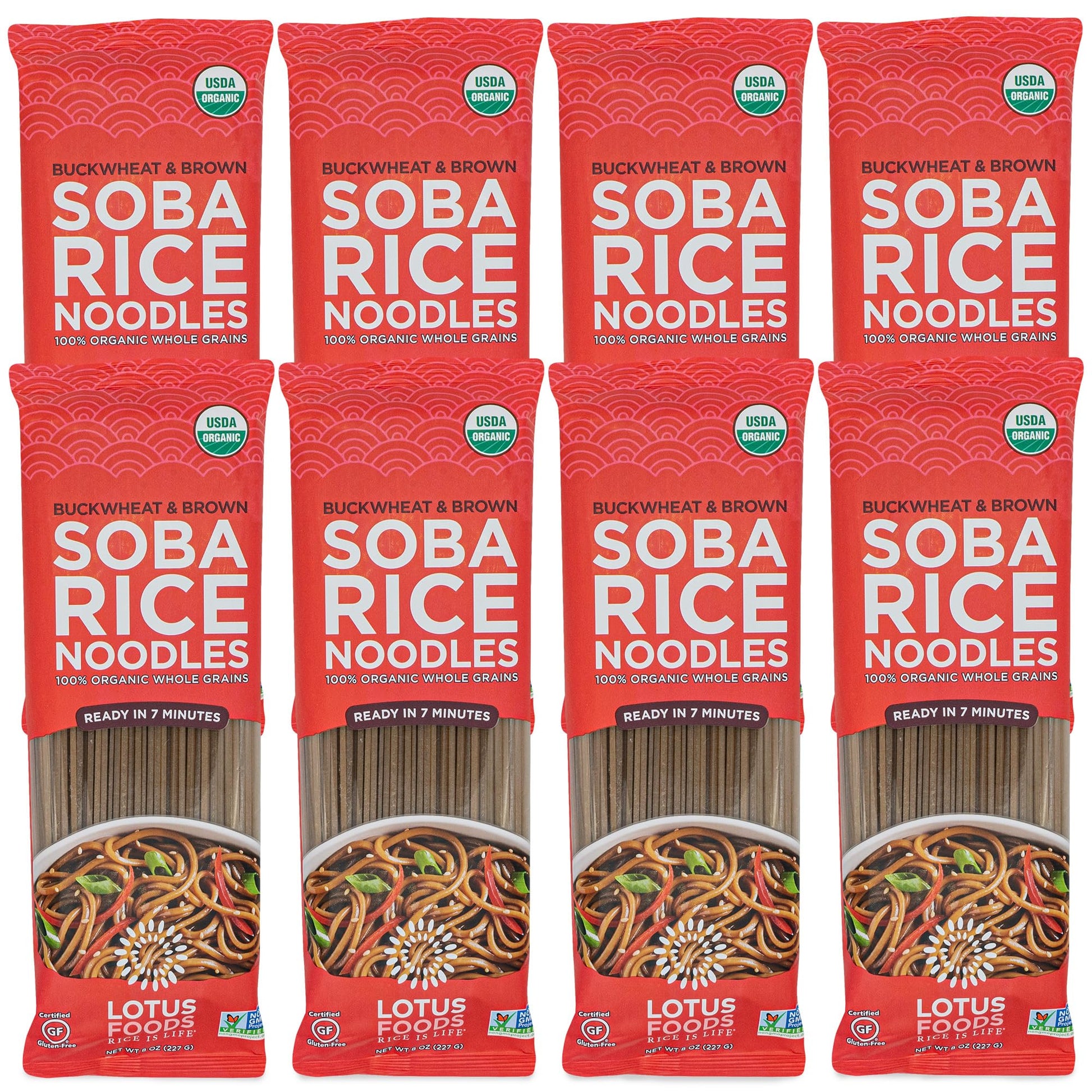 Lotus Foods Organic Soba Rice Noodles - Organic Rice Noodles, Asian Noodles, Rice Noodles Gluten Free, Brown Rice & Buckwheat Fl