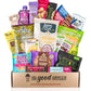 Healthy Vegan Snacks Care Package: Non-Gmo, Vegan Jerky, Protein Bars, Cookies, Fruit & Nuts, Healthy Gift Basket Alternative, S