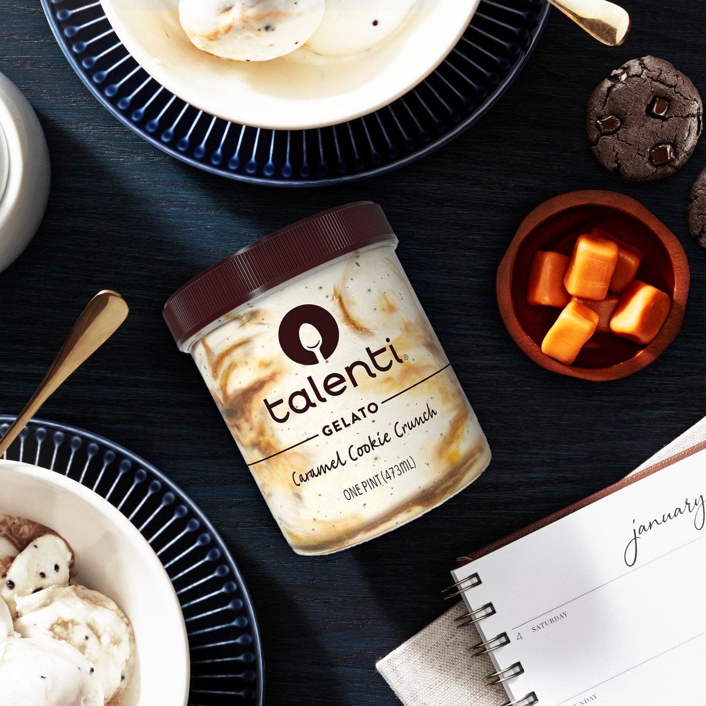 Talenti Gelato For a Delicious Frozen Dessert Caramel Cookie Crunch Made with Ingredients 1 pint
