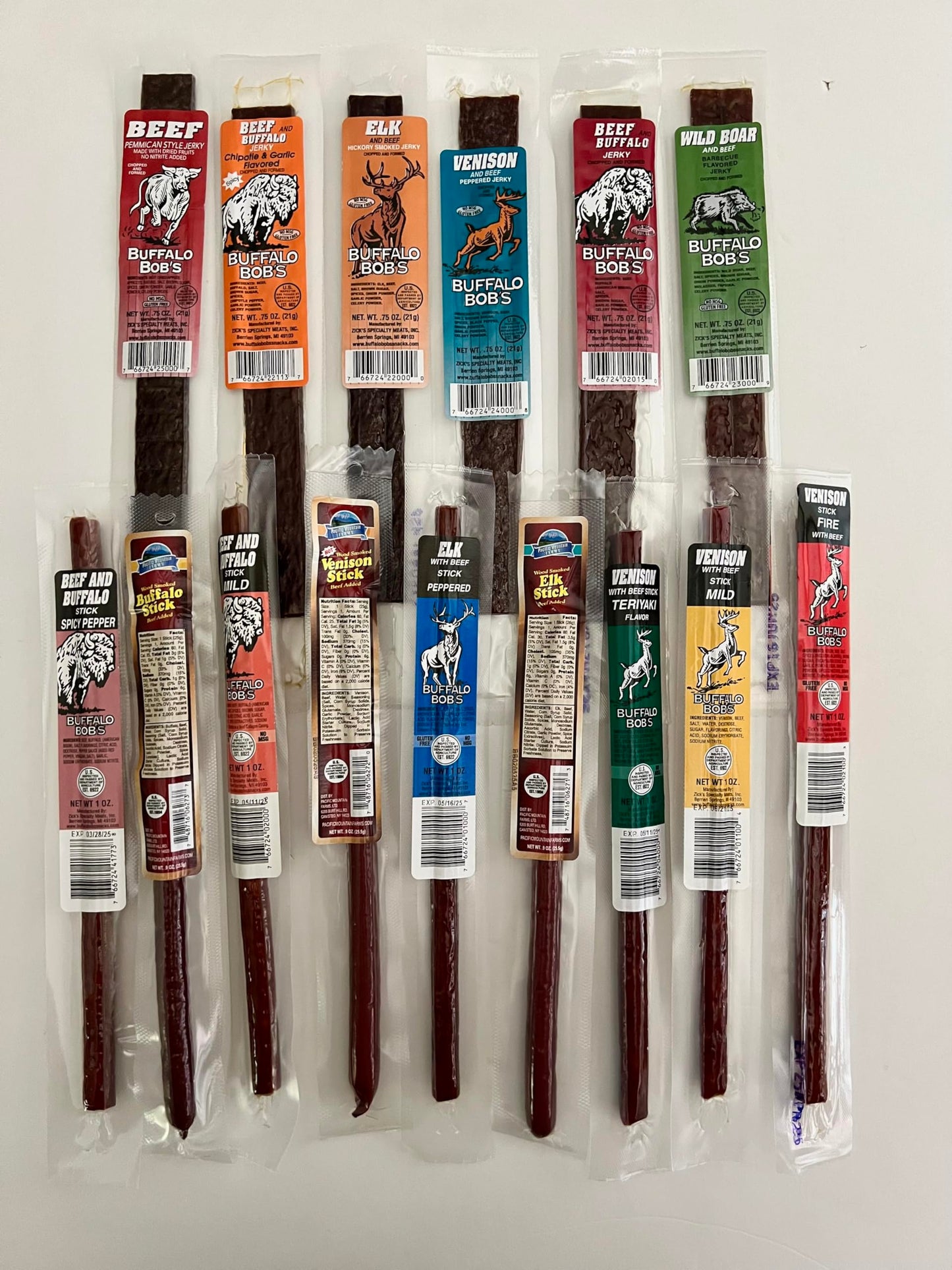 Jerky Dynasty Big Game 15-Piece Jerky Variety Pack - Assorted Meat Snack Box With Beef Jerky, Buffalo, Elk, Wild Boar, & More -