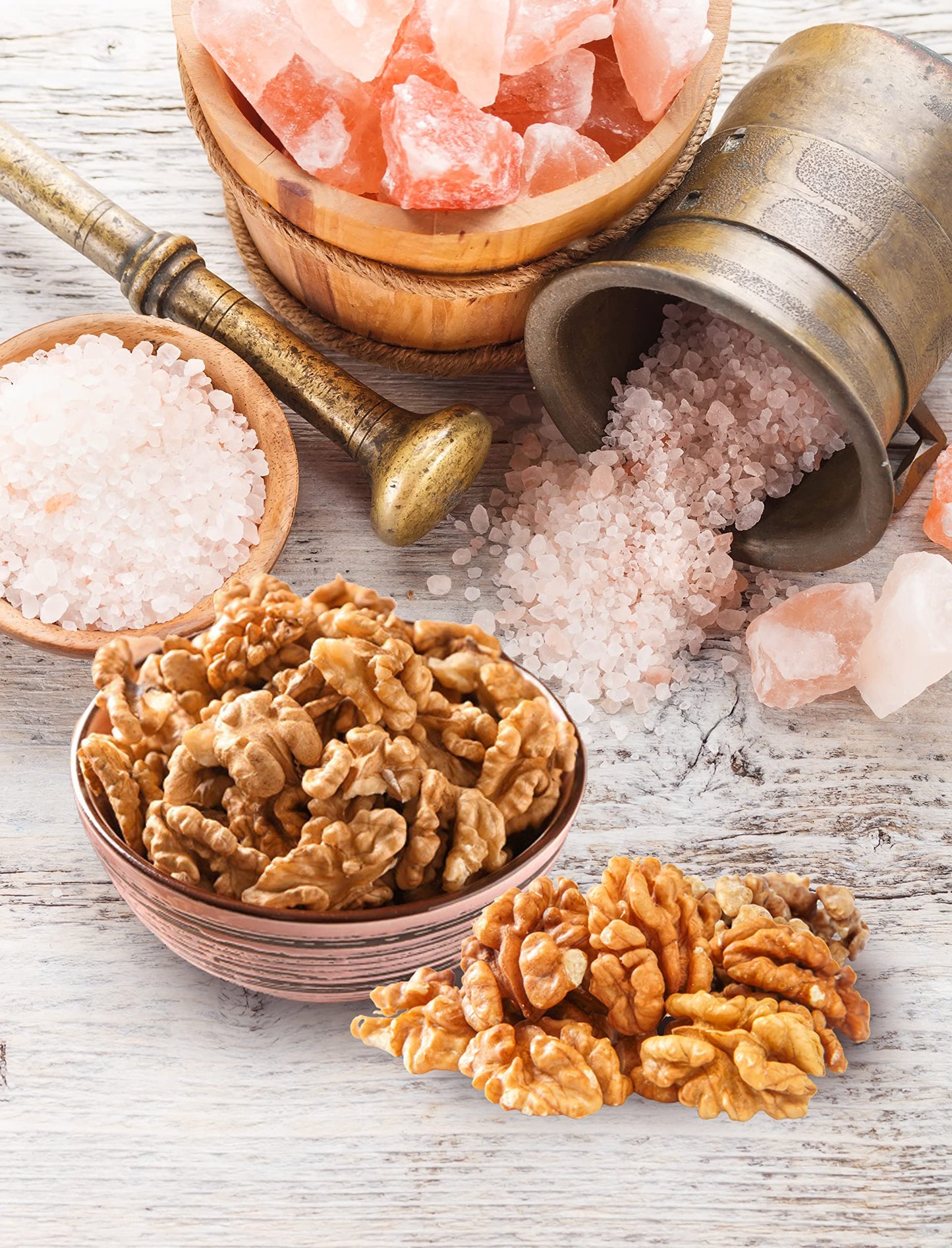 Oven Roasted California Salted Walnuts with Himalayan Salt and A Drizzle of Oil - Great Source of Omega 3 And Tons of Other Heal