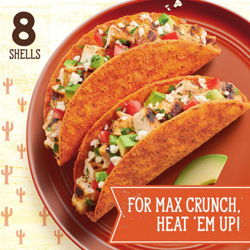 Old El Paso Carb Advantage Taco Shells  Nacho Cheese Flavored  7g Net Carbs  90 Calories  Gluten Free Crunchy Taco Shells  8 Count  3.95 oz
