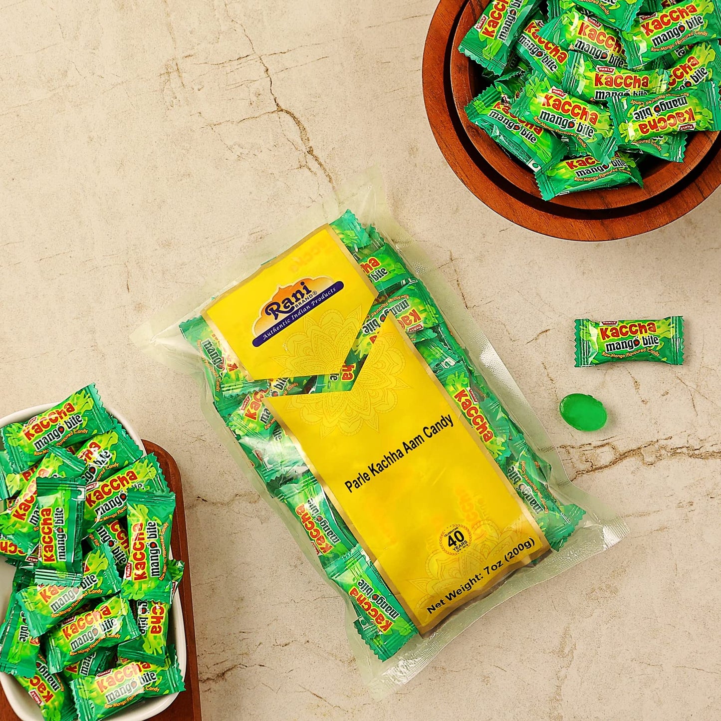 Rani Brand Kachha Aam Candy - Vegan, Gluten Friendly, NON-GMO - 7oz (200g) Individually Wrapped Indian