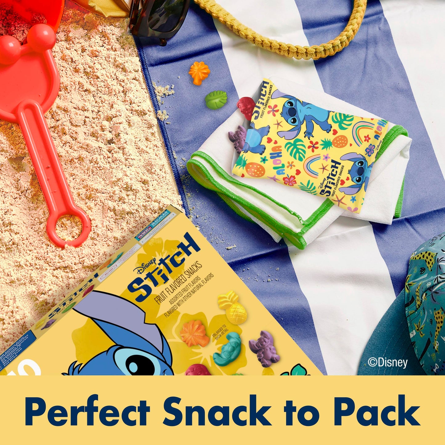 Disney Stitch Fruit Flavored Snacks  Fat Free and Gluten Free Snacks  8 oz (10 Pouches)