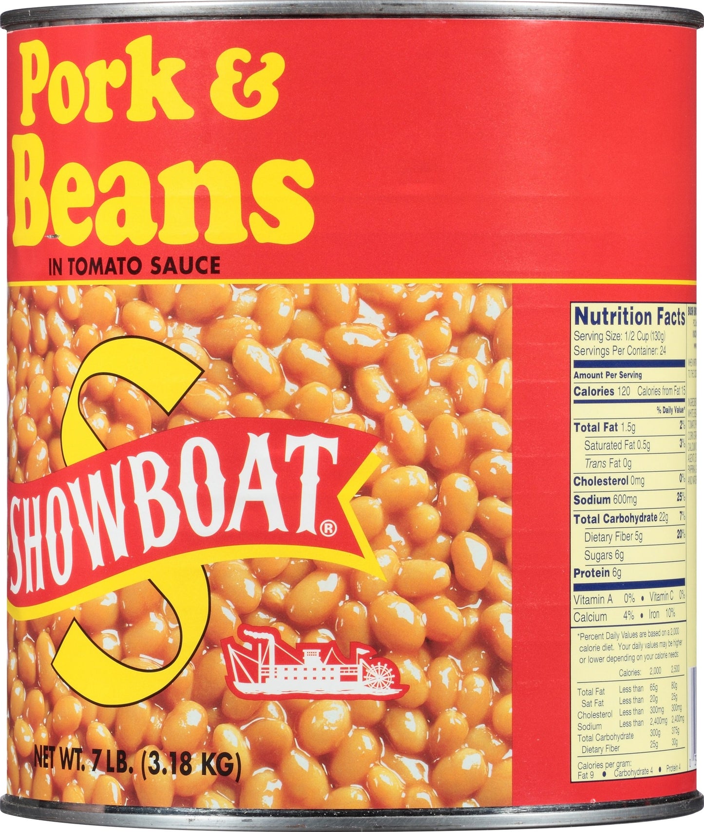 Showboat Pork & Beans, 112 Oz (Pack Of 6)