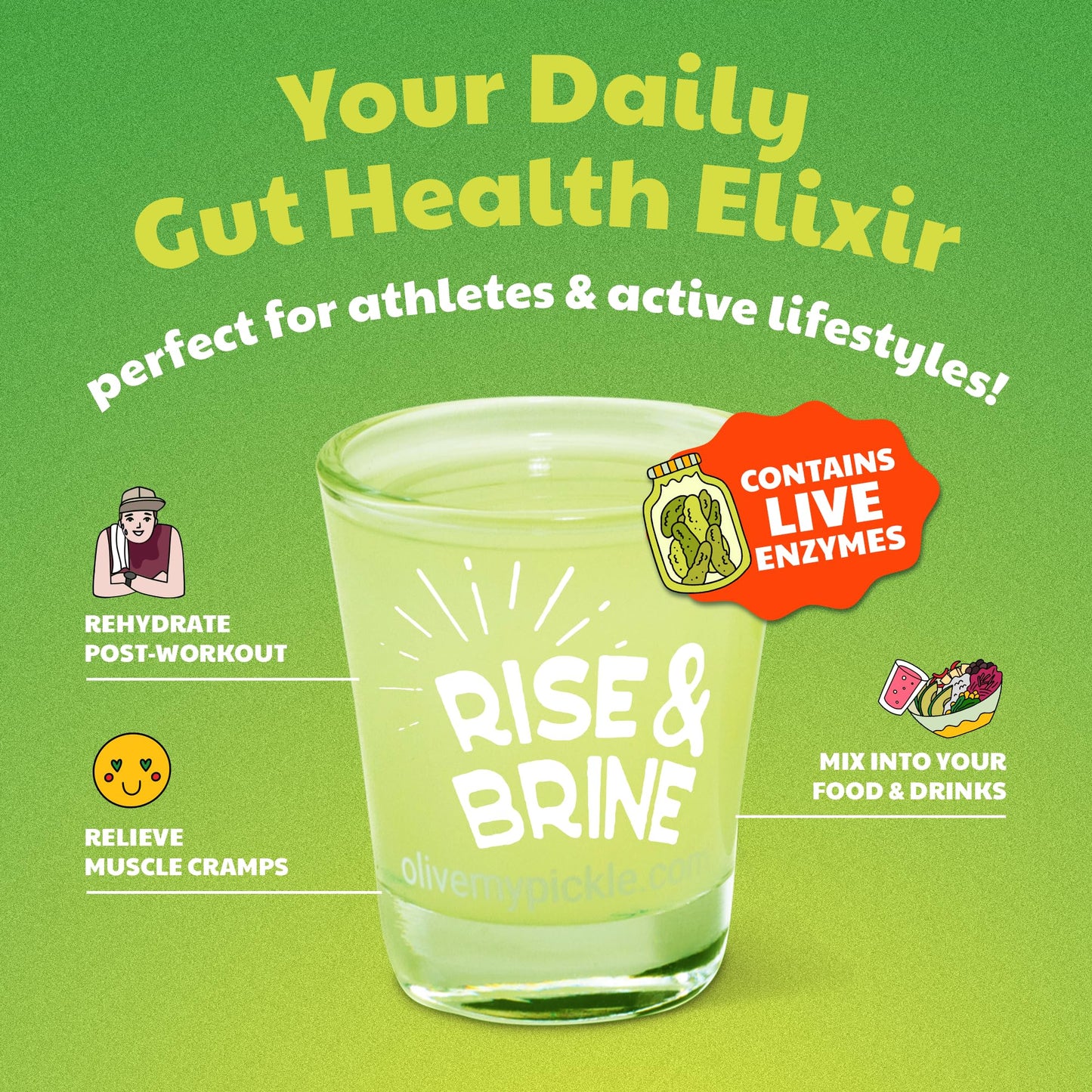Olive My Pickle Probiotic Pickle Juice 58.5 Oz | 3Pk Olive Juice Live Brine Kosher Dill Pickle Juice Shots With Natural Probioti