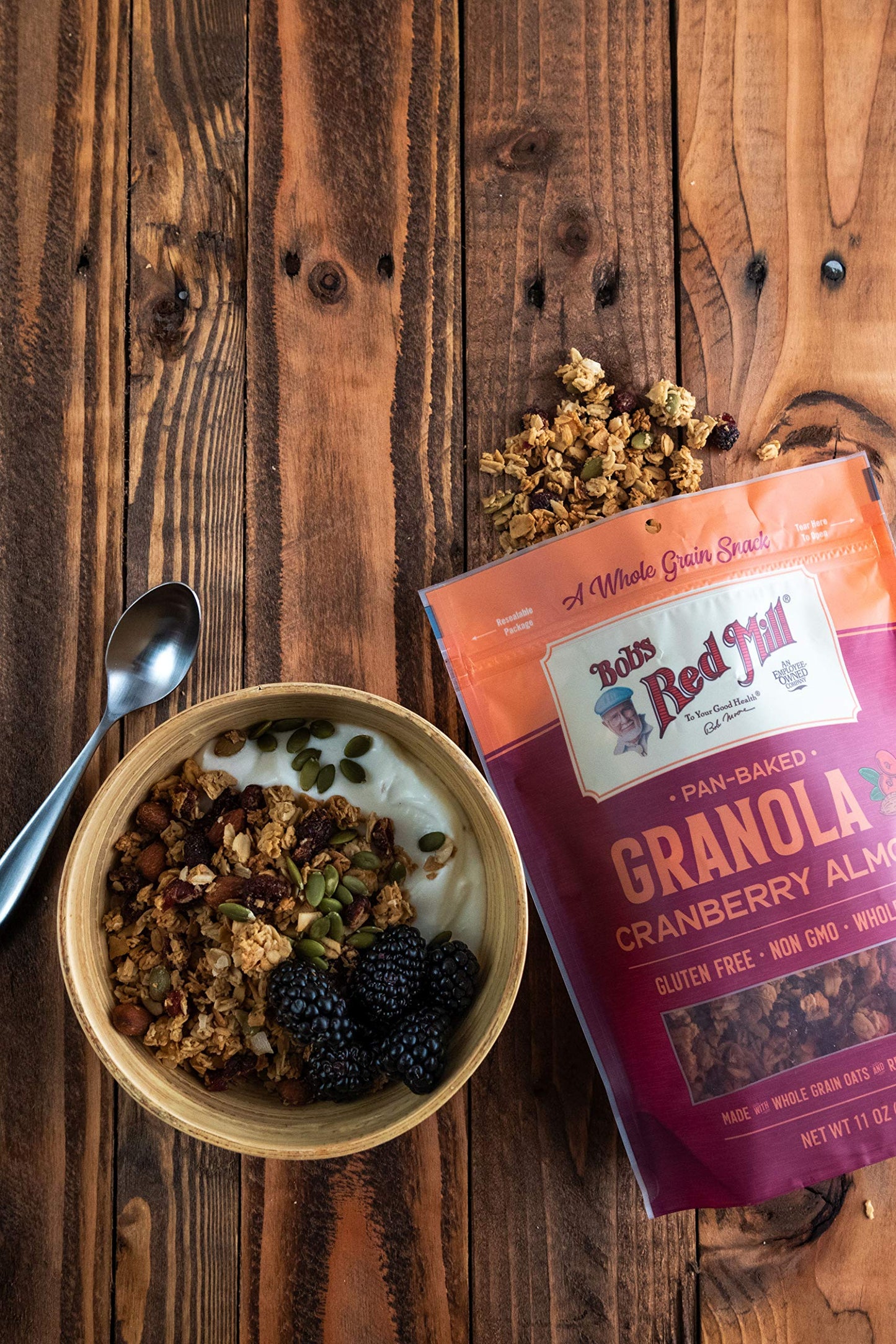 Bobs Red Mill Cranberry Almond Homestyle Granola, 11 Ounce Bag (Pack of 6), Certified Gluten Free, Non-GMO, Whole Grain