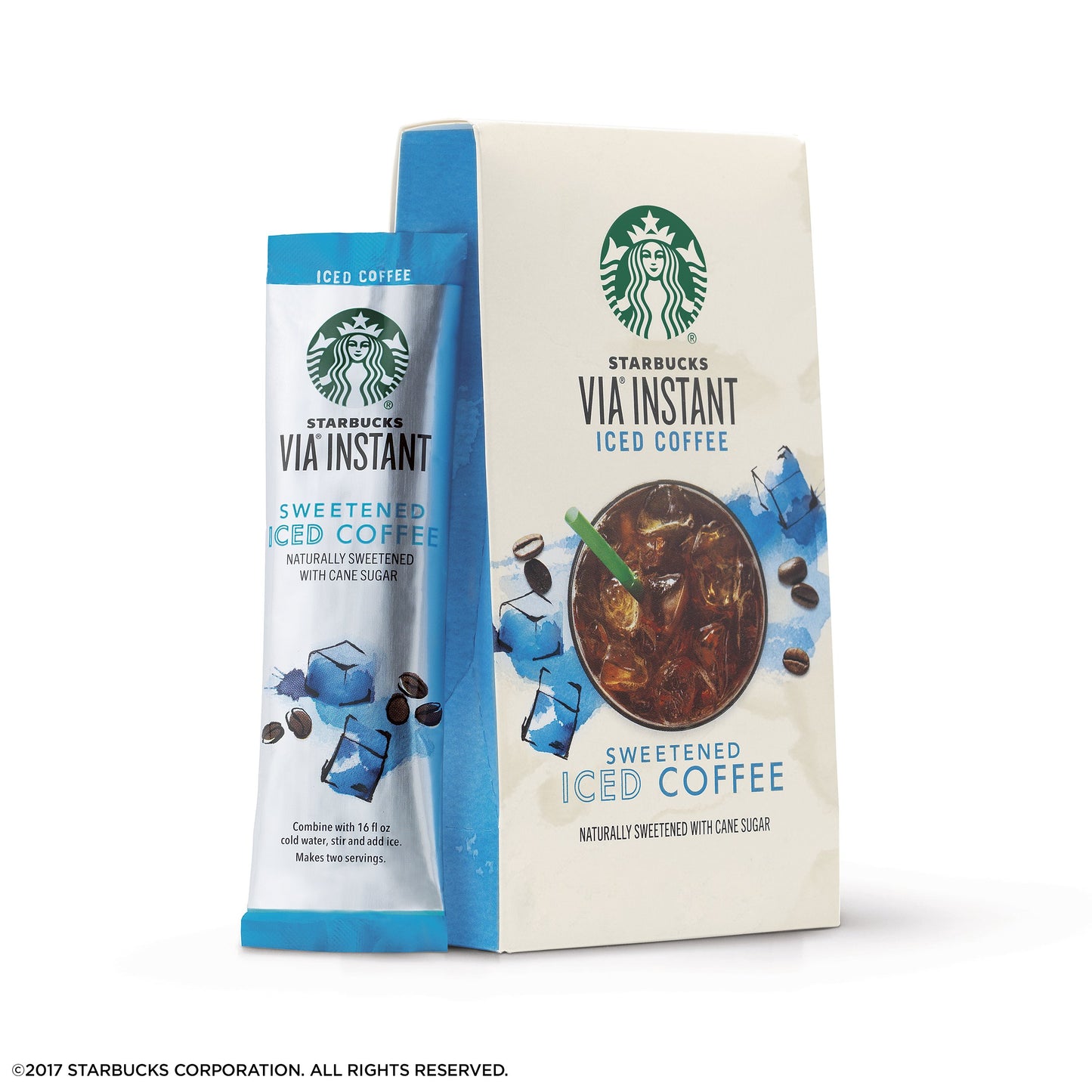 Starbucks Via Instant Coffee Medium Roast Packets - Sweetened Iced Coffee - 1 Box (6 Packets)