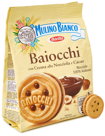 Mulino Bianco:"I Baiocchi" Cookies With Cream Hazelnut And Cocoa - 9.17 Oz (260G) [ Italian Import ]