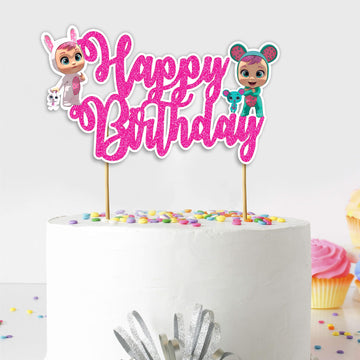 Seyal Cry Babes Happy Birthday Cake Topper