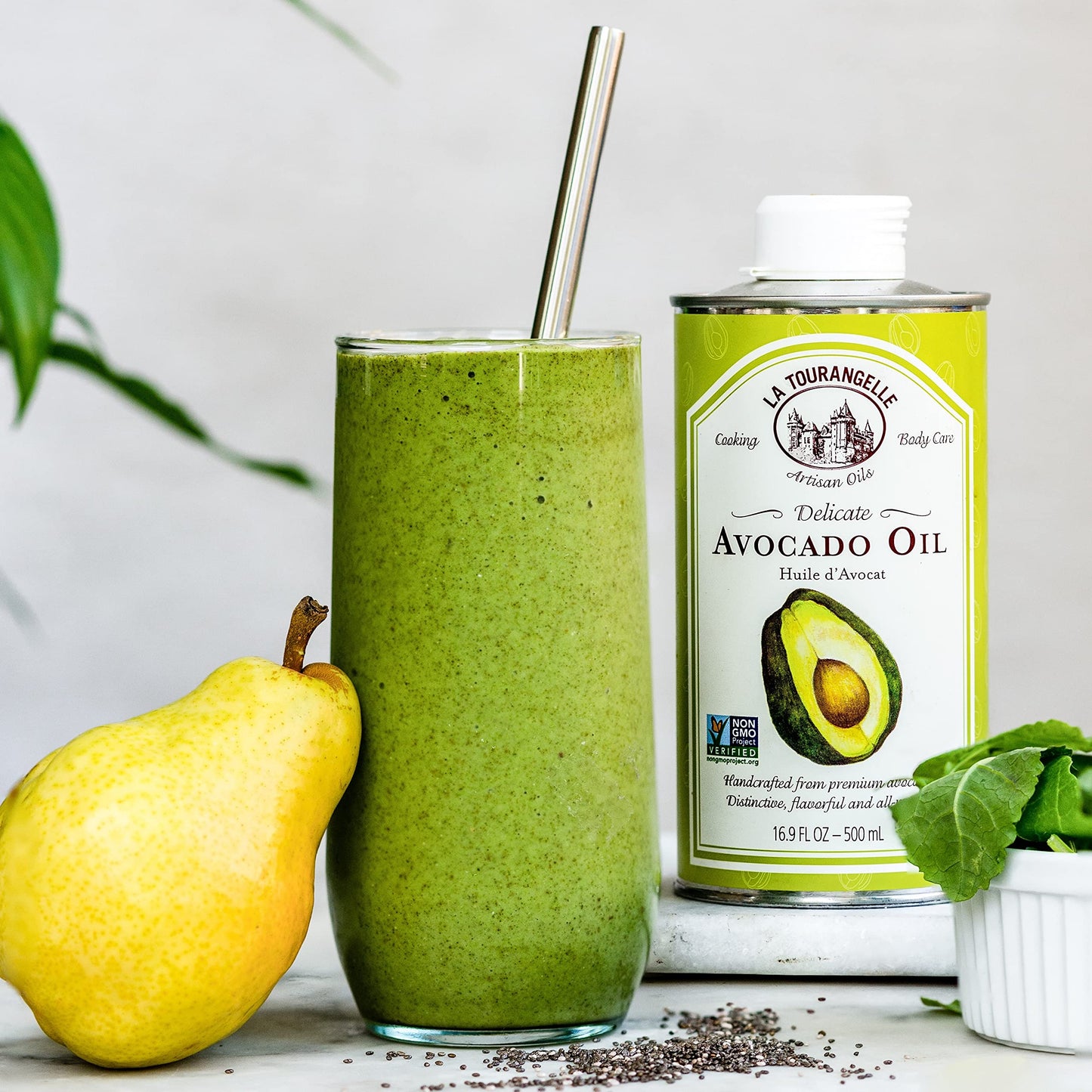 La Tourangelle, Avocado Oil, Handcrafted From Premium Avocados, Great For Cooking, As Butter Substitute, And For Skin And Hair, 16.9 Fl Oz