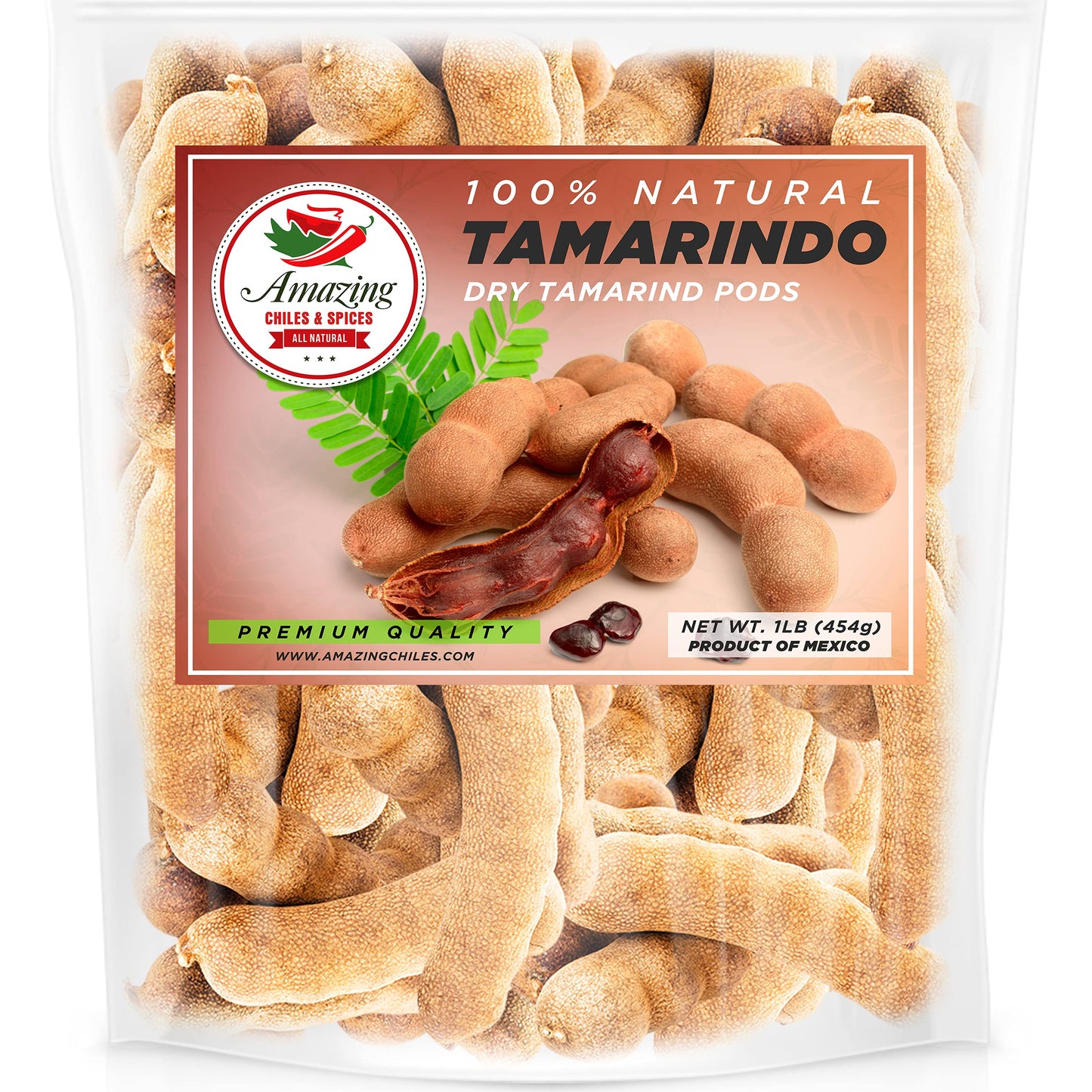 Whole Tamarind Pods, 1LB (16oz) - All-Natural Sweet and Sour Flavor Perfect for Mexican Candy, Agua Fresca, Asian, and Thai Reci