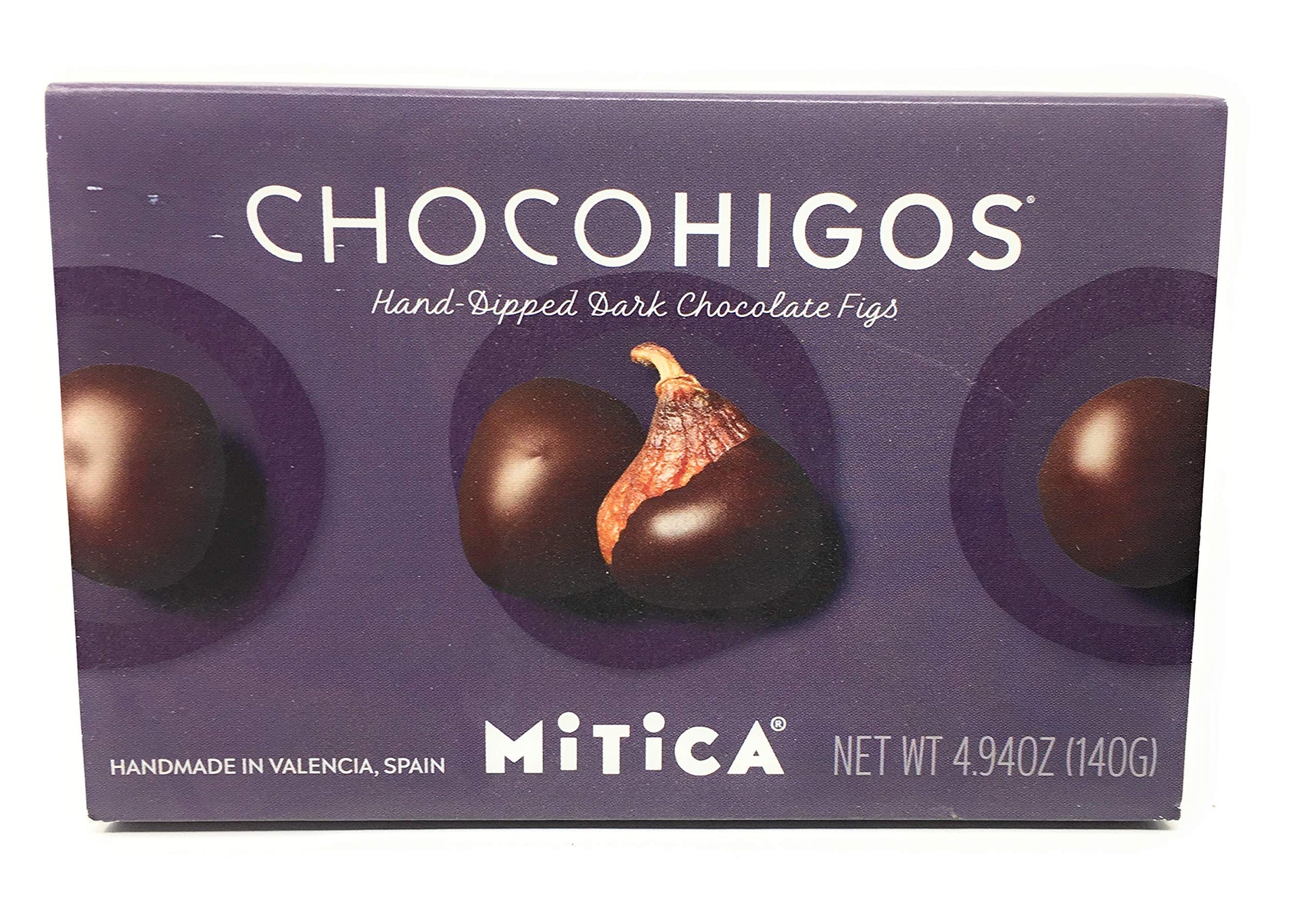 Chocohigos - Hand-Dipped Dark Chocolate Figs - 1 Container, 4.9 Oz