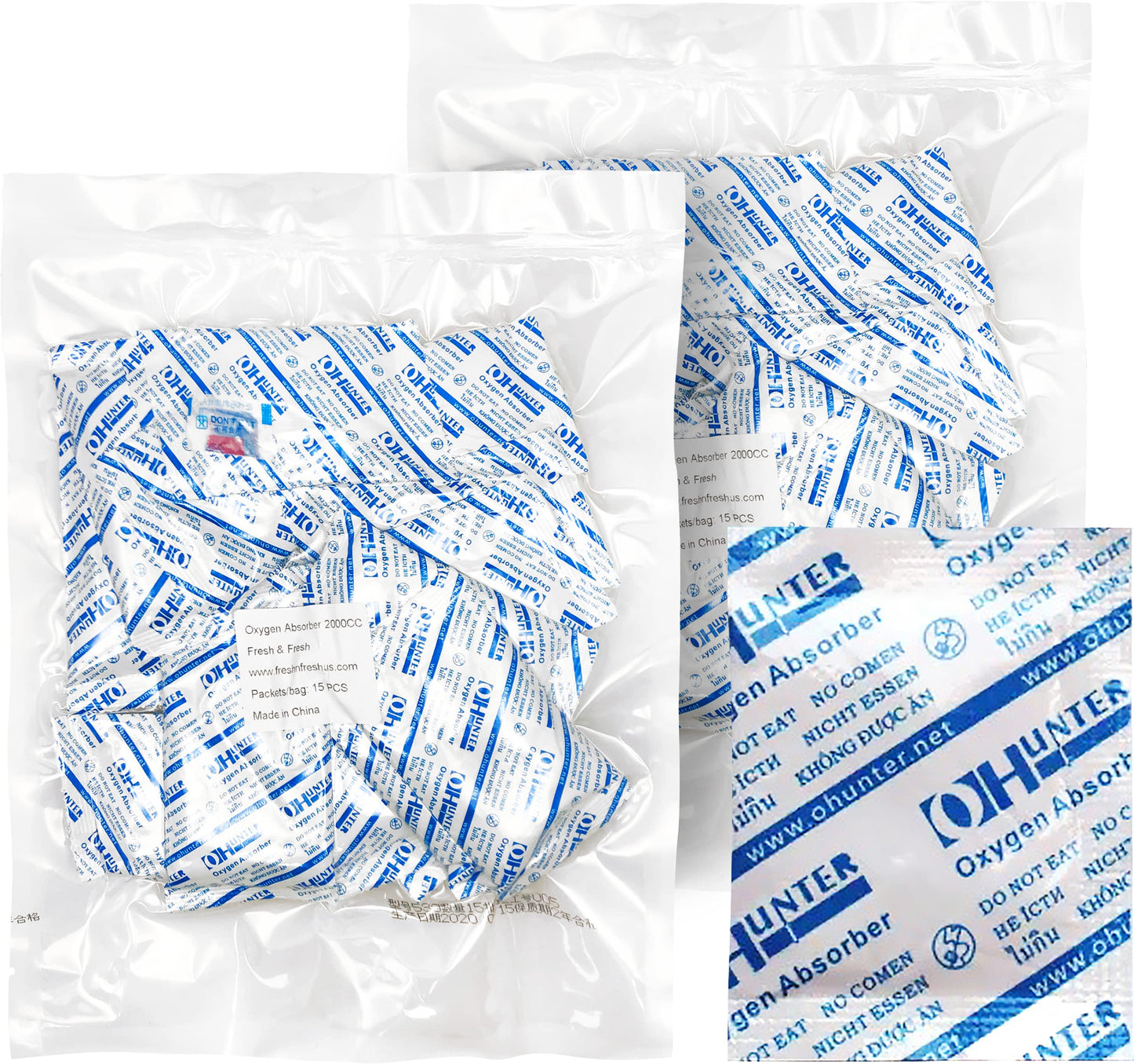 2000 Cc [15 Packets] Premium Oxygen Absorbers For Food Storage, Oxygen Scavengers Packets(1 Bag Of 15 Packets) - Iso 9001 Certified Facility Manufactured Oxygen Absorbers